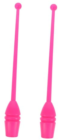 MOBUTOFU Bâtons De Gymnastique Artistique en Résine pour Adultes Et Garçon Et Filles, 35 Cm, Rose, Barres De Callisthénie, Équipement De Fitness pour Gymnastique Rythmique Et Danse Sportive, Lot De 2
