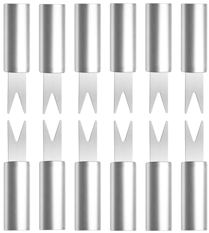 Djowyh Lot de 12 porte-épis de maïs en acier inoxydable avec poignée confortable - Fourchettes de maïs portables - Brochettes de maïs inoxydables pour la cuisine maison