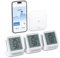 X-sense Termómetro digital con higrómetro interior, wifi mini termómetro con aplicación X-Sense App, zona de confort adaptada, indicador sonriente, compatible con Alexa, 3 sensores y 1 estación base
