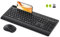 Tastatur Maus Set Kabellos, seenda Bluetooth Tastatur mit Maus Ergonomisch für mehrere Geräte mit Handballenauflage/Telefonhalter, Leise Funktastatur Fullsize für Windows,Laptop,MacBook,Pad, Schwarz