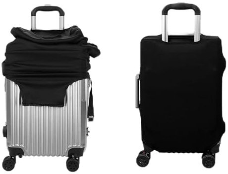WPNCYK 1 Pcs Elastic Suitcase Cover, Suitcase Cover Luggage, Luggage Covers for Suitcases, Suitcase Protector for 26-28 Inch, Travel Luggage Cover Suitcase Protector(Black,L)