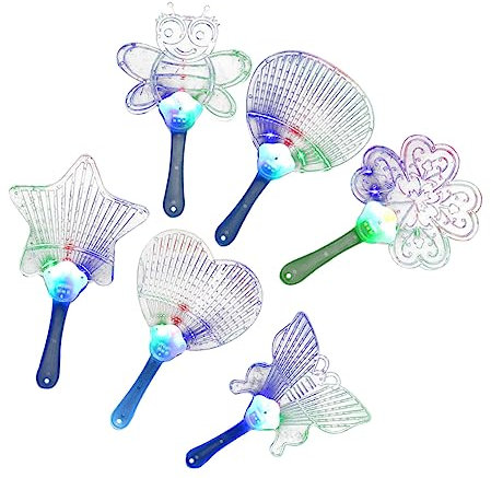 ibasenice Glowing Led Fan Neon Boys and Girls for Festival Light up Sensory Toys 6 Patterns