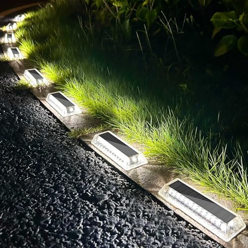 Lacasa Lampes Solaires Extérieures au Sol Lot de 8, Lumière Solaire LED Blanc Froid Étanche IP68, Éclairage Jardin pour Chemins, Escaliers, Terrasse, Allée, Piscine