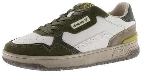 victoria 1985 Sneaker Unisex C80 Pelle & Pezzi Colorate & in Crosta di Pelle & Logo retrò 8800125 per Adulto Kaki 44