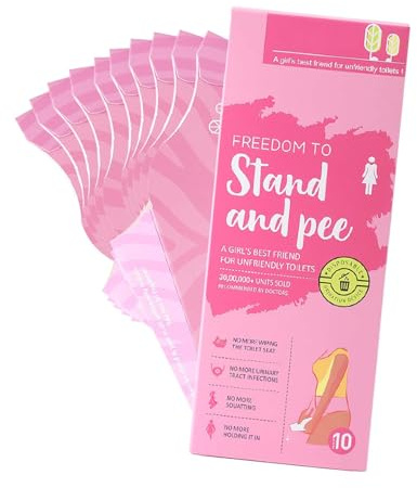 Kisstratt för kvinnor, urineringshjälp, läcktät pappersenhet, 25 x 8 | 74 x 0,59 tum ergonomisk vattentät design 10-pack för resor, vandring, graviditet, utomhus användningsförtroende