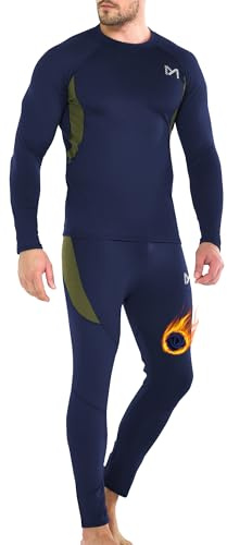 MEETYOO Men's Thermal Underwear Set Long Johns Quick Dry Base Layer Sport Long Sleeve Tops Bottom Warm Winter Sport Ski