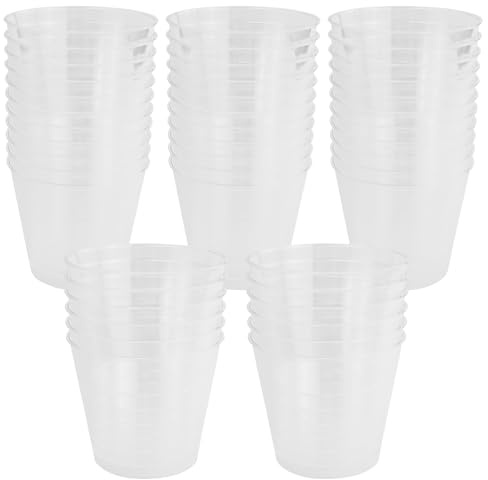 Lot de 50 tasses à dessert avec 50 cuillères - 200 ml - Gobelets à dessert transparents - Réutilisables - Pour la maison, les desserts, le pudding, la mousse, la glace, le yaourt, les fêtes