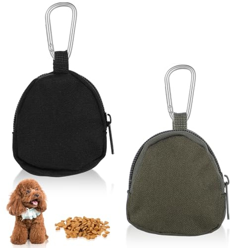 Matwsec 3 st hundbehandlingspåsar godisväska för hundträning handfri valp hundar godisväskor med karbinhake, bärbar promenadväska för husdjur för resor eller utomhusbruk, återanvändbar hundgodis