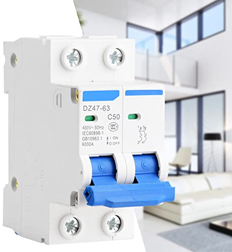 Miniature Circuit Breaker DZ47-63 2P 400V AC Miniature Circuit Breaker Leakage Air Switch 25A 40A 50A 63A(50A)
