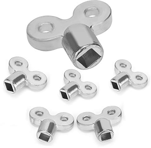 TOYMIS 6 Pezzi Chiavi del Radiatore in Ottone, Chiave del Foro di Spurgo del Radiatore Chiave Della Valvola di Sfiato del Radiatore Chiave Della Valvola Idraulica per Radiatori e Rubinetto (Argento)