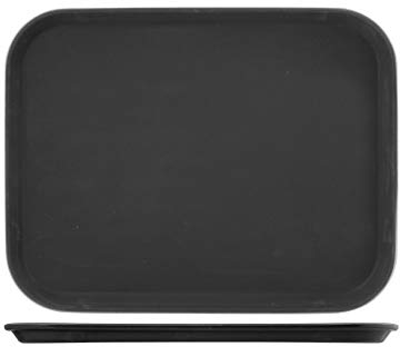 H&H Bandeja Antideslizante, Negra, Rectangular, 40x30 Cm