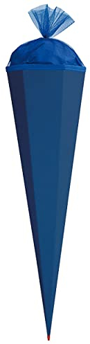 Schultüte - Rohling - kräftiges BLAU Größenwahl 35 cm bis 100 cm mit Holzspitze - Zuckertüte ALLE Größen - Roth - zum Basteln, Bemalen und Bekleben Bast..