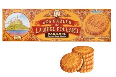 La Mere Poulard® 1888 | Biscotti al Puro Burro Salato e Caramello | Biscotti Burro & Caramello | Biscotti Tradizionali al Burro - 1 x 125 Gr