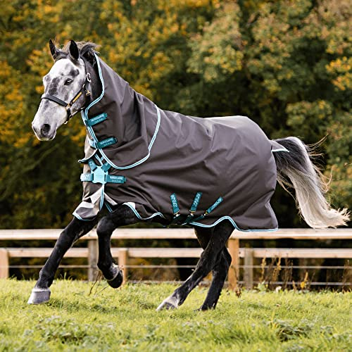 Horseware Amigo Bravo 12 Plus 250g Excalibur T/O Lite Disc Regendecke mit Halsteil wasserdicht 2022, Größe:5'6