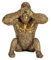 Gift Decor Dekofigur Gorilla Gold Harz (9 x 18 x 17 cm)