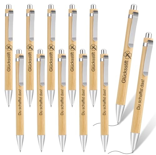 BSSSMAI 12 unidades de bolígrafos de madera personalizados y inspiradores, regalo de despedida para colegas, estudiantes, empleados y profesores, oficina