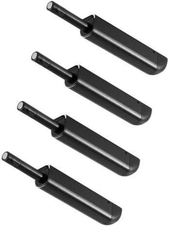 Qrity 4 Pezzi Apertura a Pressione Ante, Chiusura Magnetico con Viti, Chiusure Magnetiche a Scatto per Mobili-Nero