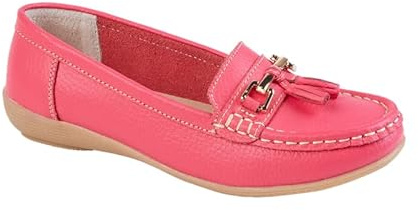 Jo & Joe Women Leather Flat Loafer Ladies Casual Comfy Slider Low Wedge Heel Work Shoes Watermelon Size 8