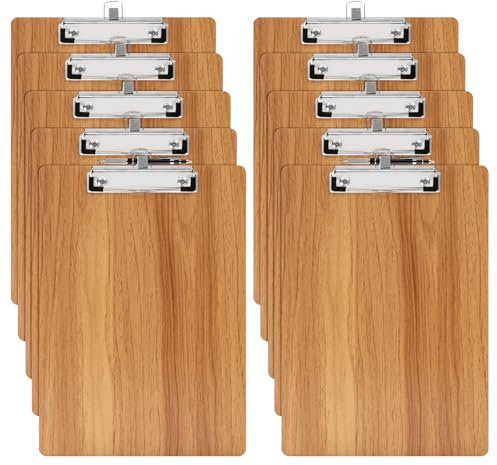 URbantin Klemmbrett Holz A4,Klemmbrett aus Holz mit Stifthalter,Klemmbretter für Geschäft, Büro, Schule Oder Restaurant (10 Stück)