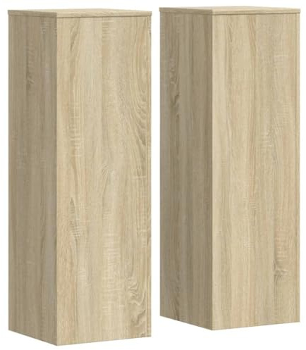 vidaXL Växtställ 2 st sonoma-ek 33x33x100 cm konstruerat trä, blomsterställ, kruktställ, växtställ inomhus, blomkrukställ, krukväxtställ, växtbord