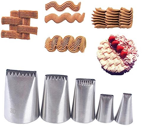 COLLBATH 5 Pezzi Beccuccio in Acciaio Inossidabile Per Decorazione Dolci Strumenti Per Decorare Torte Set Per Cottura Al Forno