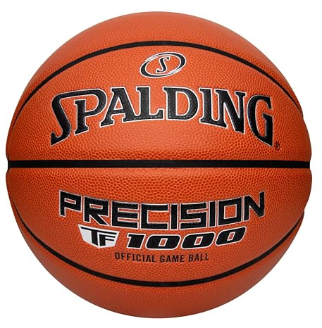 Spalding Precision TF-1000 Indoor Game Basketballs, Dry Grip Microfiber Composite Cushioned Cover, High School Approved - Size 7, 29.5