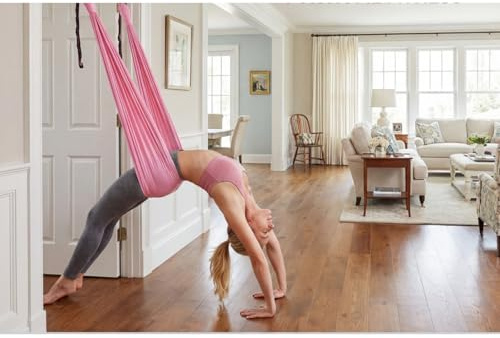 ROSSRORE Pilates Equipment Aerial Yoga Hammock Spring Home Workout Tools for Weight Loss Suitable for Back Bend Assist Trainer Home Equipment for Ballet, Dance, Gymnastics, Cheerleading, Splits