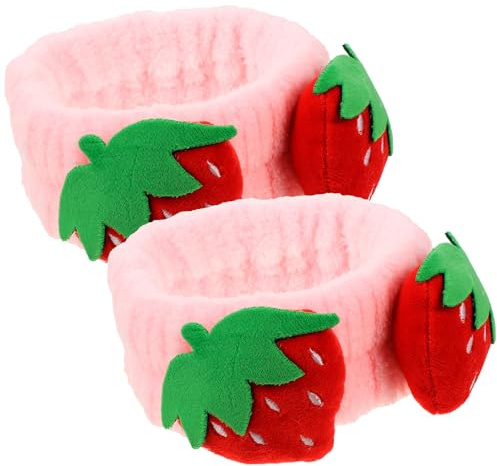 STOBAZA Bandeau de Maquillage Rose en Tissu Doux Visage, Lot de 2 Pièces, Confortable, Léger, Protège les Oreilles Nettoyage du Visage