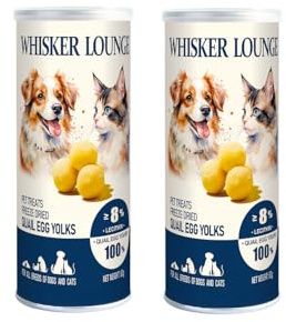 Freeze Dried Quail Egg Yolk Cat Treats (80g Tube), 100% Natural Single Ingredient Dog Treats, Rich in Lecithin for Healthy Skin & Coat, Grain Free, No Additives, Food Topper for Cats and Dogs