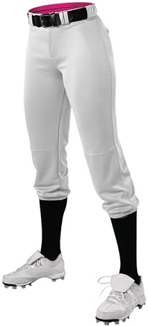 Alleson Athletic Girl's Fastpitch/Softball Speed Premium Pant, White, M