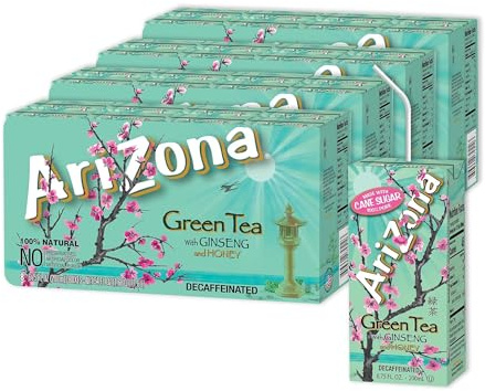 Arizona Green Tea with Ginseng and Honey, Tetra Box, 6.75 Fl Oz, Pack of 32