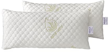 Todocama - Almohada viscoelástica Aloe Vera con Copos 100% viscoelásticos. Tejido Strech Aloe Vera. Termoregulable. Firmeza Media - Alta. Fabricado en España. (Pack 2 x 70 cm)