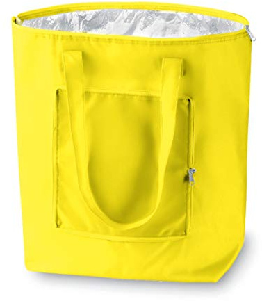 PromotionGift Borsa termica pieghevole riutilizzabile, shopping, borsa da spiaggia leggera e resistente, con fodera interna in alluminio con perfetta funzione di raffreddamento (Giallo)