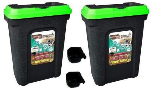 Unibos 2x 30L Large Pet Food Container Dog Cat Animal Storage Bin Bird Seed Box Flip Top Locking Lid With Scoop Crack Resistant