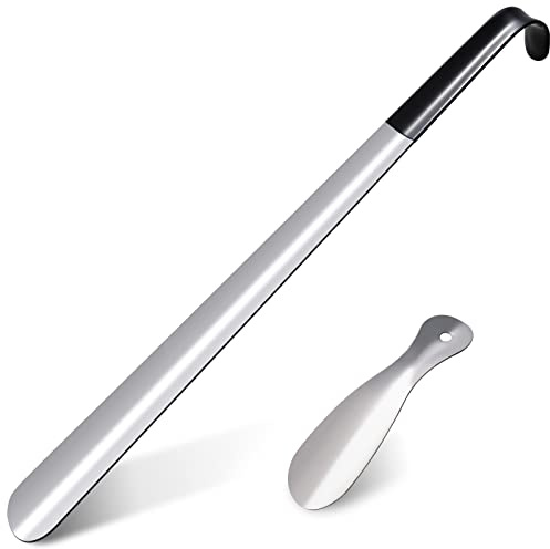 BOOMIBOO 2 Pcs Shoe Horn, 16.5 Inch Long Shoe Horn for Home Use, 7.5 Inch Shoe Horn for Travelling, Perfect Combination.