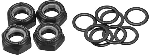PATIKIL Skateboard Blocco Dadi Set, 5/16 Skateboard Camion ASSE Rondelle Spaziatore Ferramenta Riparazione Kit per Long Board Cruiser, Nero
