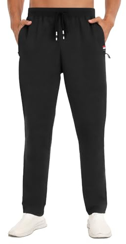 YUTYTH Tracksuit Bottoms Men Breathable Men's Joggers with Zip Pockets | Cosy Cotton Fabric, Zip Pockets, Back Pocket & Key Ring, Elasticated Waist, Straight Leg Sweatpants, Gym, Running, Daily Wear