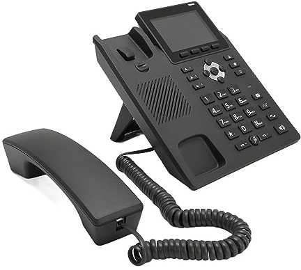Teléfono IP para Empresas de Oficina, Teléfono PSTN VoIP con Pantalla a Color de 3,5, Doble Puerto RJ45 Gigabit Ethernet, 2,4 G/5 G WiFi, 802.3af PoE, 8 Botones Programables,