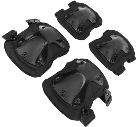 Fafeicy Rodilleras Tácticas Protectoras para, Juego de Equipo Profesional, Amortiguación Gruesa, Tejidos Transpirables, Antideslizantes, Adecuadas para Deportes Al Aire Libre, Patinaje,