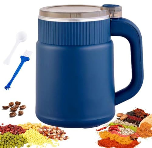 Macinatrice multifunzione per uso domestico, piccola polvere – Macinino a 8 lame in acciaio inox per chicchi di caffè, noci, spezie, macinazione rapida, funzionamento facile, ideale per uso domestico