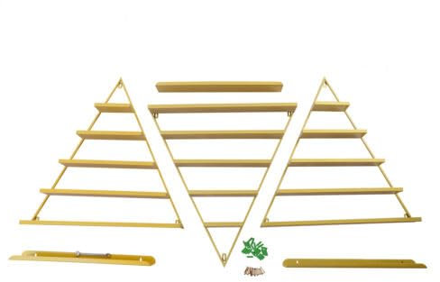 LOIRIIC 3 Sets Nagellack Regal Dreiecke Metall Nagellack Organizer Wandregal mit 5 Ebenen Nagellackregal Nagellack Aufbewahrung für Nagellack Parfüm Lipstick Ätherische Öle, Golden