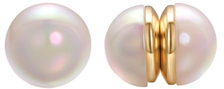 Airokiy Ohrringe mit Magnet Damen Clip Ohrringe Ohne Ohrlöcher Magnetisch Ohrclips Gold Edelstahl Hypoallergene Modeschmuck Perlen