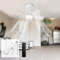 GEADI Ventilatore da Soffitto con Luce e Telecomando, LED Dimmerabile Lampadario con Ventilatore da Soffitto, Plafoniera con Ventilatore per Camera da Letto Attacco E27, 4 Velocità, 45 cm Bianco