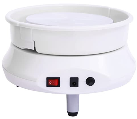 UHDUIG Elektrische Töpferscheibe 120W 2000 RPM Mini Töpferrad Keramik Rad Maschine Einstellbare Geschwindigkeit und Richtung Geräuscharm mit ABS Becken für Töpferstudio Heimwerken