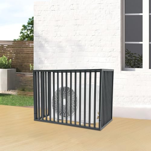 FONSOLUM Air Conditioner Fence Screen (Charcoal Gray, Vertical Slat with 0.8mm Cover)