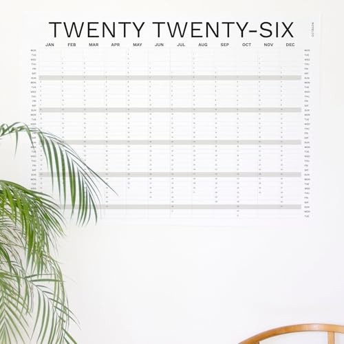 OCTÀGON DESIGN | 2026 Year Plan | Planner da parete a foglio singolo | Formato A0 - Orizzontale (118,9 W x 84,1 h cm) | Tutto l'anno in vista | Ideale per pianificare, ideale come regalo.