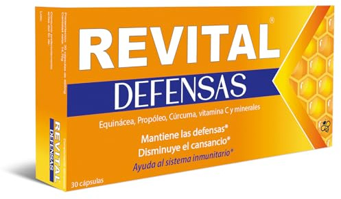Revital Defenses 30 gélules – Aide à diminuer la fatigue et la fatigue et contribue à maintenir les défenses de l'organisme – avec échinacée, propolis, curcuma, vitamine C et minéraux