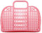BABANA Kleine Plastikgelee-Taschen - Wiederverwendbarer Geschenkkorb | Strandtasche, Braut-, Osterkorb (Blassrosa)