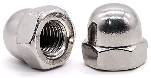 Glvaner M6-1.0 Thread Size (40 pcs) Stainless Steel Acorn Cap Dome Head Hex Lock Nuts 304 Stainless Steel 18-8 Full Thread Coarse Thread UNC, DIN1587