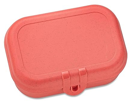 Koziol PASCAL S & L Lunchbox | Brotdose mit Clipverschluss & herausnehmbarem Trennsteg | biozirkulärer Kunststoff, bruchfest, spülmaschinengeeignet | Kindergarten Schule Büro (nature coral, S)